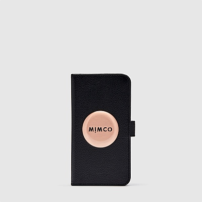 BLACK ROSE GOLD MIM FLIP CASE FOR IPHONE 12 - 12 PRO - FOR IPHONE 